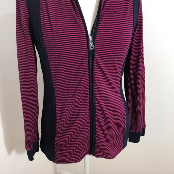 Lauren Ralph Lauren Active Pink and Blue Zip Up Sweater - Picture 3 of 11